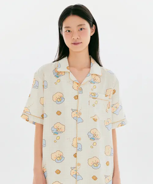 [SPAO] Mang-geureojin-gom Mango Mee Short Pajama (Beige) / [망그러진곰] 망고미 반팔 파자마(BEIGE)_SPPPG25U03