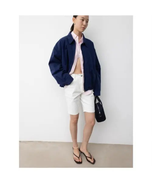 [THE APERTURE] Biker Denim Shorts - White / Biker Denim Shorts  White (TA5725A021)