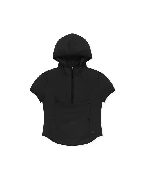 [SUNLOVETOUR] W Soar Half Zip Hooded Top Black