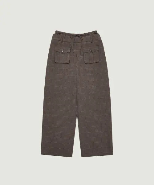 [GROVE] ASHA CHECK PANTS (BROWN)