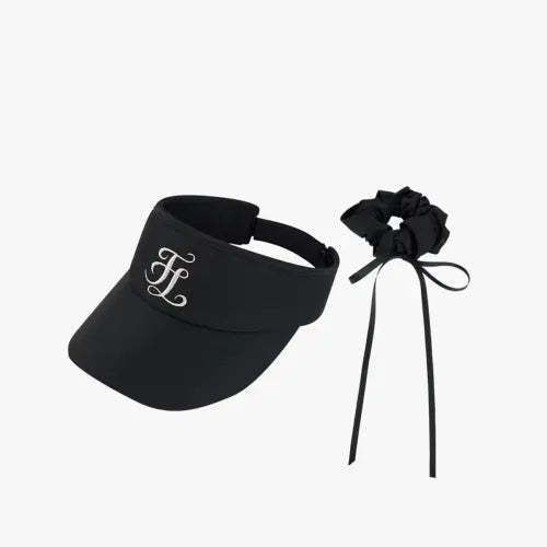 [FAIRLIAR GOLF] Ribbon Mini Scrunch Visor (Black) / 리본 미니 스크런치 바이저 (블랙)