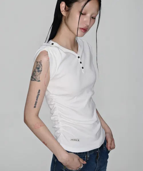 [SOHUL] Shoulder Tab T (White) / Shoulder Tab T (화이트)