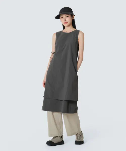 [SNOWPEAK APPAREL] Lightweight Taslan Sleeveless Dress (S26MWLOP57) Rustic Khaki / 경량 타슬란 여성 슬리브리스 원피스 (S26MWLOP57) Rustic Khaki