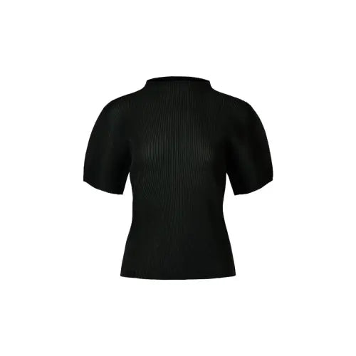 [MONPLISSE] [Women] Half Neck Allonge Pleats Top (Black) / [여성] 반넥 알롱제 플리츠 탑 (블랙)