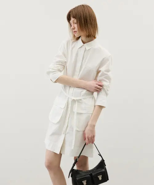 [CITYBREEZE] Utility Belted Dress_White / 유틸리티 벨티드 원피스_WHITE