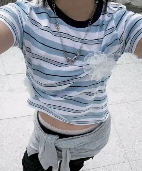 [YOUHEE] CANDY STRIPE T-SHIRTS_WHITE