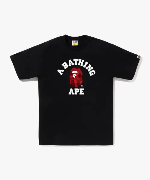 [BAPE] Color Camo College T-Shirt (M) BLACK/RED / 컬러 카모 콜리지 티셔츠(M) BLACK/RED