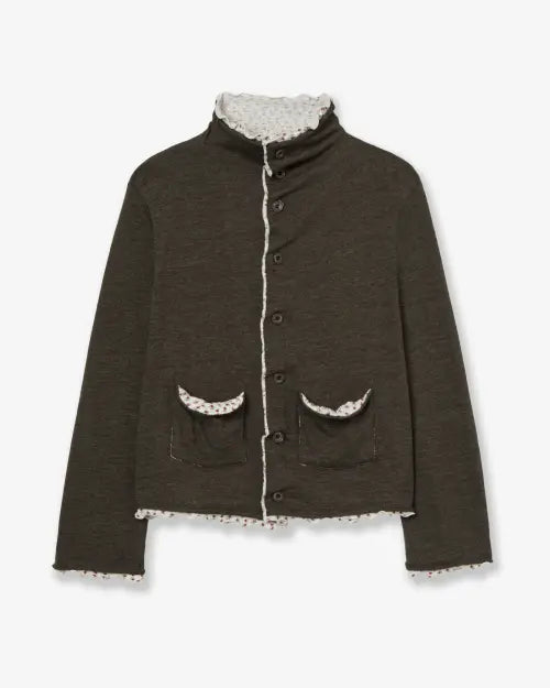 [AEAE] LAYERED CARDIGAN [KHAKI]