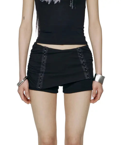 [ROCKCAKE] Waist Band Layer Shorts - Black