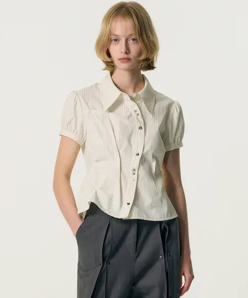 [KIMZISU] DOZI - Puffed Button Up Shirt_IVORY
