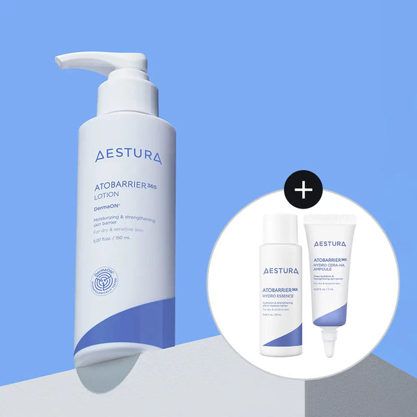 [aestura] AESTURA Atobarrier365 Lotion 150ml Special Set (Hydro Essence 25ml + Cera-Hyal Ampoule 7ml) / 에스트라 아토베리어365 로션 150ml 기획 (하이드로에센스 25ml+세라-히알 앰플 7ml)
