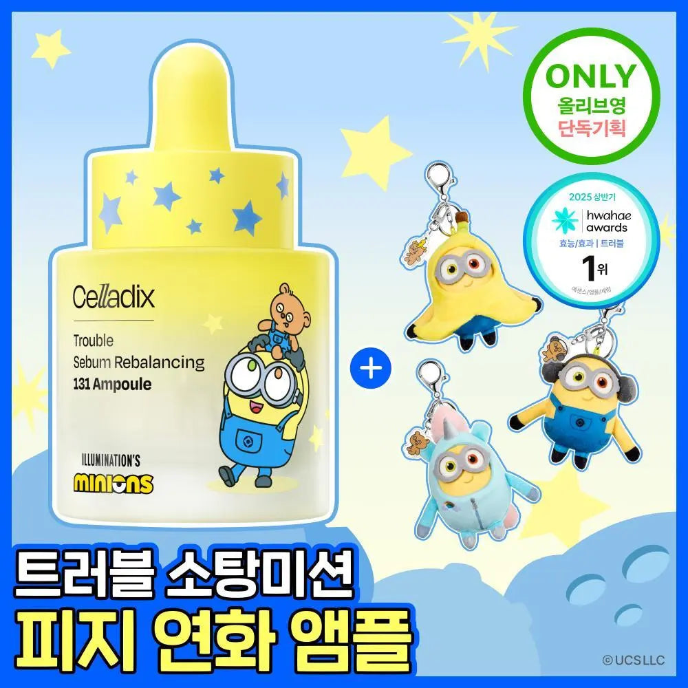 [Celladix] Celladix Sebum Rebalancing RX 131 Ampoule 30ml (Minions Collaboration) / [리뷰이벤트/트러블1등] 셀라딕스 세범 리밸런싱 RX 131 앰플 30ml 기획 (+미니언즈 키링) (미니언즈 콜라보)