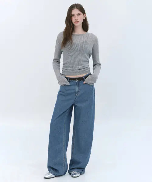 [MUSINSA STANDARD WOMAN] Women's Tencel Wide Denim Pants [Light Indigo] / 우먼즈 텐셀 와이드 데님 팬츠 [라이트 인디고]