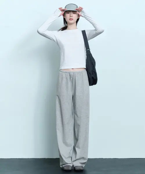 [MUSINSA STANDARD WOMAN] Women's UV Protection Cooling Jersey Wide Pants [Medium Grey] / [UV 프로텍션] 우먼즈 쿨링 저지 와이드 팬츠 [미디엄 그레이]