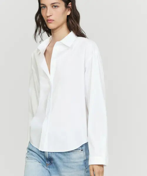 [MASSIMO DUTTI] 100% Cotton Poplin Shirt with Back Detail / 백 디테일 100% 코튼 포플린 셔츠