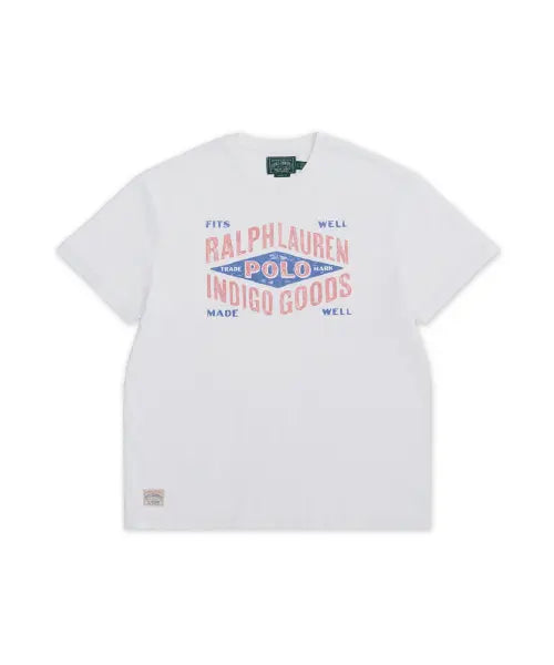 [POLO RALPH LAUREN] KNIT-T-SHIRT 20/1 UNEVEN JERSEY-WHITE / 클래식핏 저지 그래픽 티셔츠-화이트