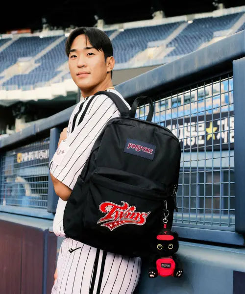 [JANSPORT] JanSport X LG Twins Superbreak Backpack Black / 잔스포츠 X LG TWINS 슈퍼브레이크 BLACK