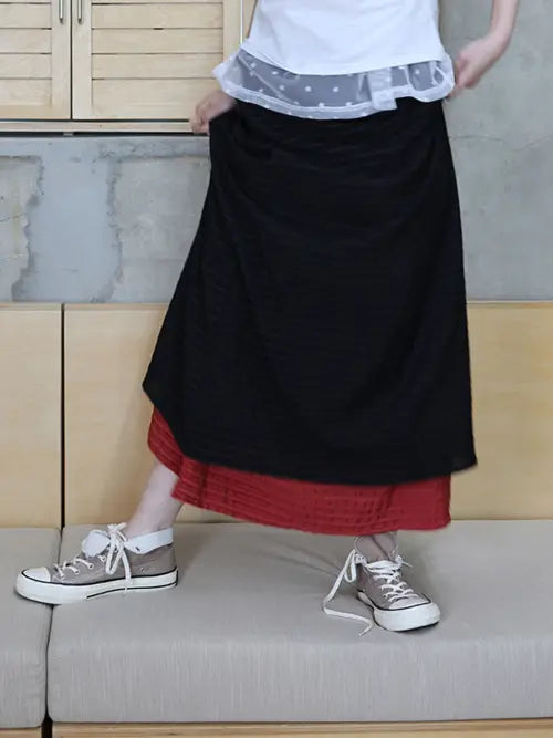 [MUWM] Ylang Reversible Skirt (Black) / 일랑 리버시블 스커트 Ylang Reversible Skirt (Black)