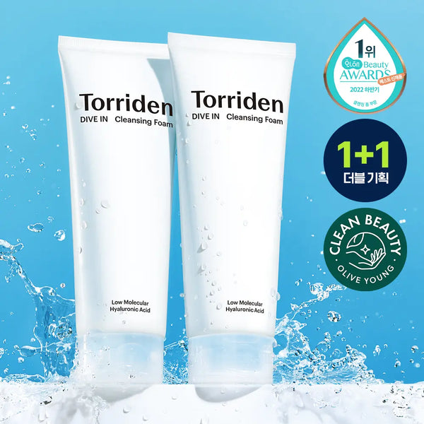[Torriden] Torriden DIVE-IN Low Molecular Hyaluronic Acid Cleansing Foam Double Set (150ml + 150ml) / [1+1] 토리든 다이브인 저분자 히알루론산 클렌징폼 더블기획 (150ml+150ml)
