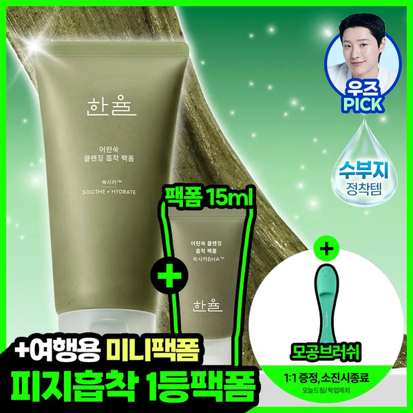 [hanyul] Hanyul Pore Absorbing Mugwort Cleansing Foam 120ml Special Set / [쫀득팩폼] 한율 피지흡착 쑥떡팩폼 120ml 기획세트