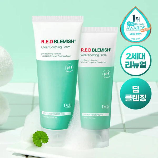 [Dr.G] Dr.G pH Balanced Red Blemish Clear Soothing Foam Set (Choose 1 of 2 Options) / [증정/약산성] 닥터지 약산성 레드 블레미쉬 클리어 수딩 폼 기획2종 택 1(150ml+75ml/150ml+150ml)
