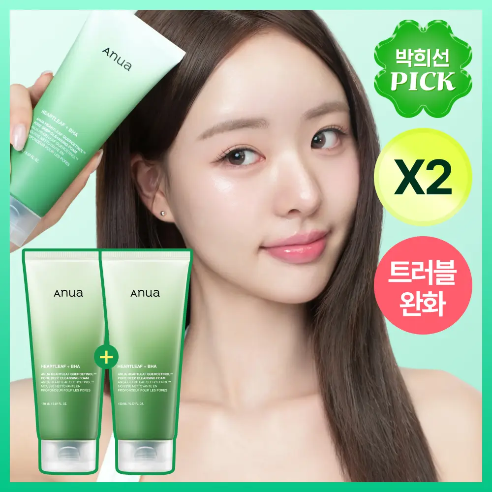 [Anua] Anua Centella Pore Clearing Foam Cleanser 150ml (2-pack) / [박희선Pick] 아누아 어성초 피지쏙 모공 폼 150ml 2입 기획