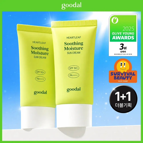 [Goodal] Goodal Houttuynia Cordata Calming Moisture Sun Cream 50ml / [1등 선크림/화잘먹] 구달 맑은 어성초 진정 수분 선크림 50ml 1+1 기획