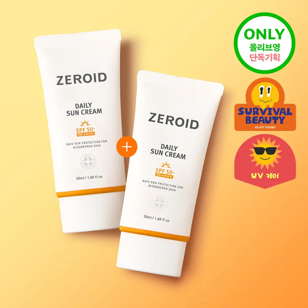 [ZEROID] Zeroid Daily Sun Cream (50ml+50ml) - Mineral Sunscreen for Sensitive Skin / [2입 기획][민감피부 추천 무기자차] 제로이드 데일리 선크림 기획 (50ml+50ml)