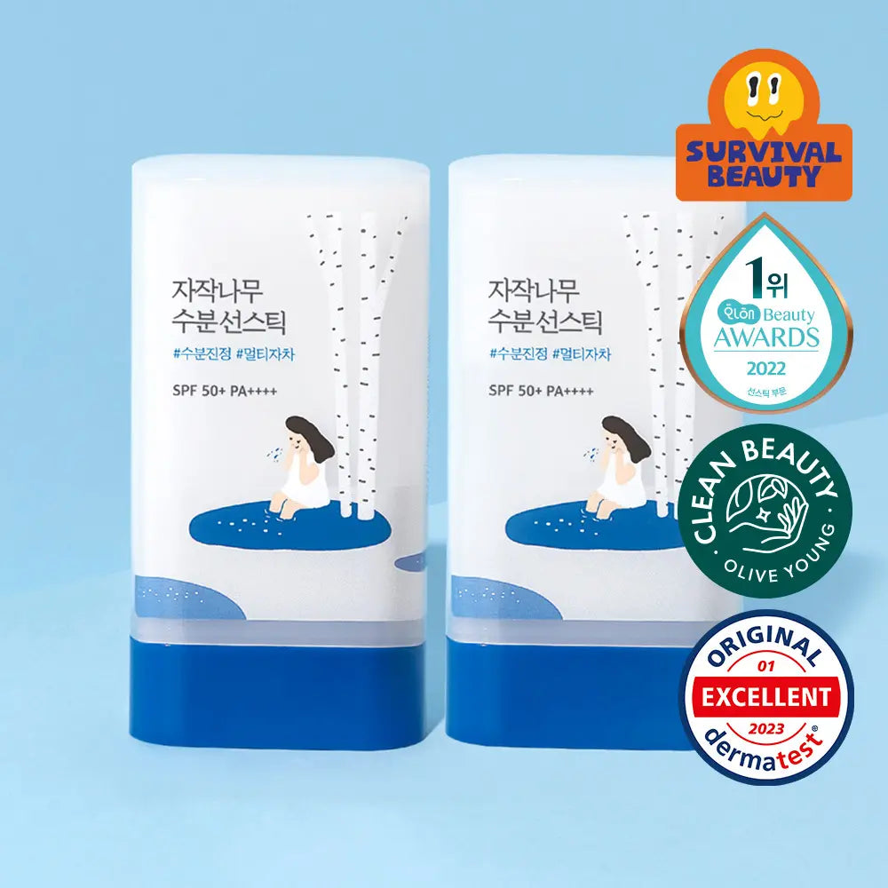 [Round Lab] Roundlab Birch Moisturizing Sunstick 19g+19g / [더블/즉각쿨링] 라운드랩 자작나무 수분 선스틱 19g+19g