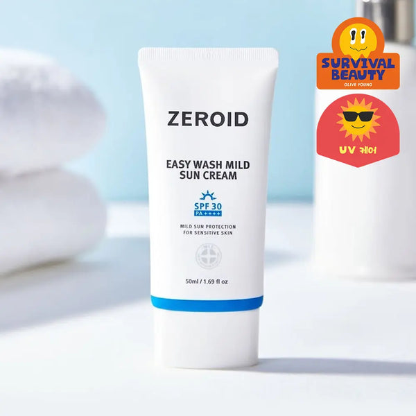 [ZEROID] Zeroid EasyWash Mild Sun Cream 50ml / [세정이 쉬운 무기자차] 제로이드 이지워시 마일드 선크림 50ml