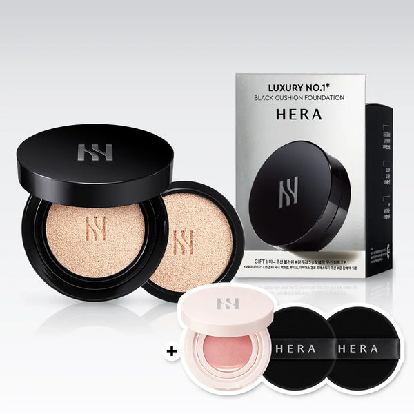 [HERA] Hera Black Cushion Foundation Set (15g+15g) - 9 Colors / [프리미엄 1위] 헤라 블랙 쿠션 파운데이션 기획 (15g+15g) 9 Colors