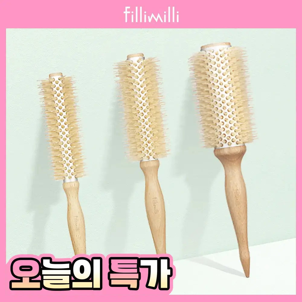[Fillimilli] Phillimilli Heated Curling Brush (3 sizes available) / 필리밀리 열판 롤 브러시 3종 택 1 (40mm/50mm/65mm)