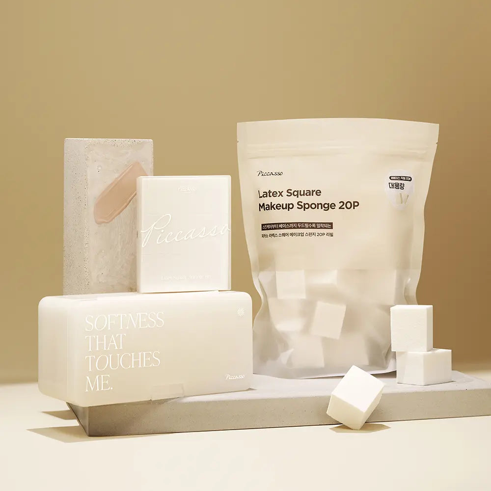 [PICCASSO] Picasso Latex Square Makeup Sponge 6P/20P/Refill / 피카소 라텍스 스퀘어 메이크업 스펀지 6P/20p/리필