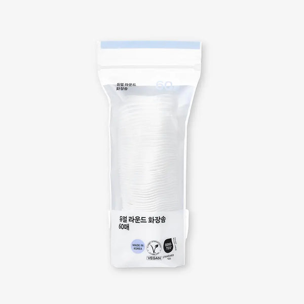 [Oliveyoung] Olive Young Dual Round Cotton Pads, 60 Count / 올리브영 듀얼라운드화장솜 60매