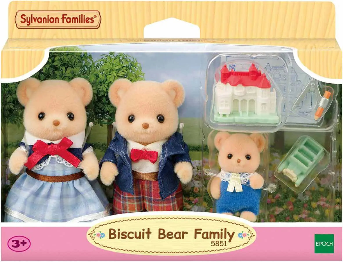 [실바니안 패밀리] Sylvanian Families 5851 Biscuit Bear Family Dolls Figures / [실바니안 패밀리] 5851-비스킷 곰 가족 인형 피규어