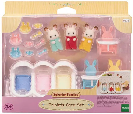 [실바니안 패밀리] Sylvanian Families 5532 Chocolate Rabbit Triplets Accessory Doll Figure Set / [실바니안 패밀리] 5532-초콜릿토끼 세쌍둥이 소품 인형 피규어 세트