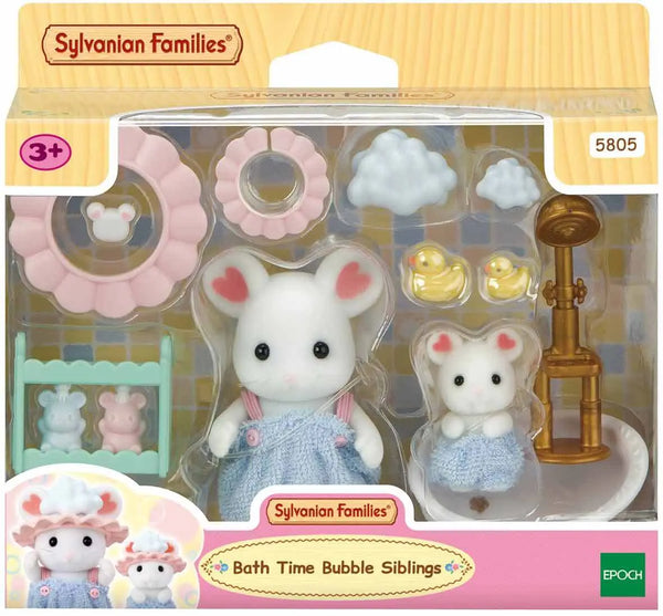 [실바니안 패밀리] Sylvanian Families Marshmallow Mouse Bath Time Playset / [실바니안 패밀리] 5805-마쉬멜로 마우스의 목욕 놀이 소품 인형 피규어 세트