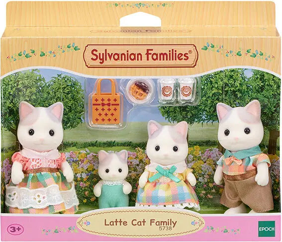 [실바니안 패밀리] Sylvanian Families 5738 Latte Cat Family Dolls / [실바니안 패밀리] 5738-라떼 고양이 가족 인형 피규어