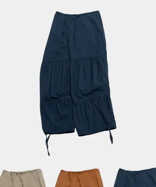 [SOME PLACE] Shirring Cutout Strap Pocket Detail Balloon Fit Wide Cotton Basic Pants / 셔링 절개 스트랩 포켓 포인트 벌룬핏 와이드 코튼 베이직 팬츠_3COLOR