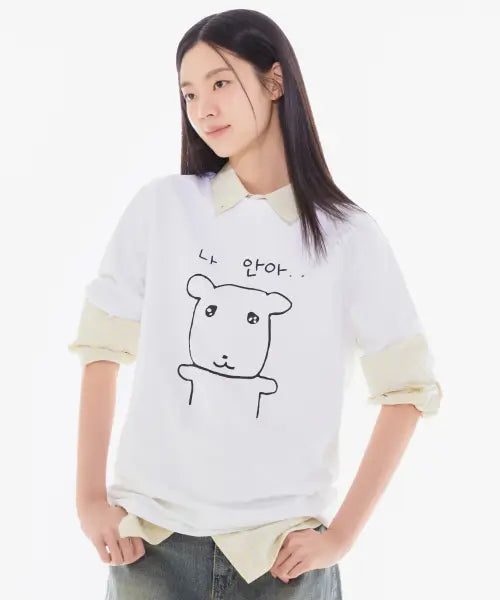 [SPAO] GANADAR Short Sleeve T-Shirt (WHITE) / [가나디] 반팔 티셔츠(WHITE)_SPRLG25U09