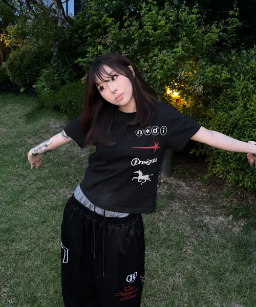 [NODI] Signal Star Horse crop Tee black