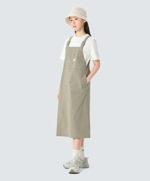 [SNOWPEAK APPAREL] Cleand Overall Dress Pastel Olive / 클랜드 오버롤 원피스 (S26ZWDOP11) Pastel Olive