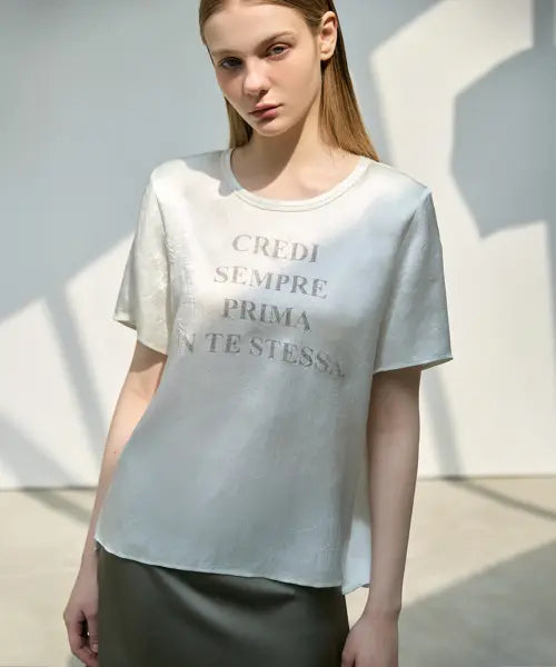 [BORGOSESIA] 26SS Acetate Glow T-Blouse (2-Piece Set) / [2종세트] 26SS 아세테이트 글로우 티블라우스
