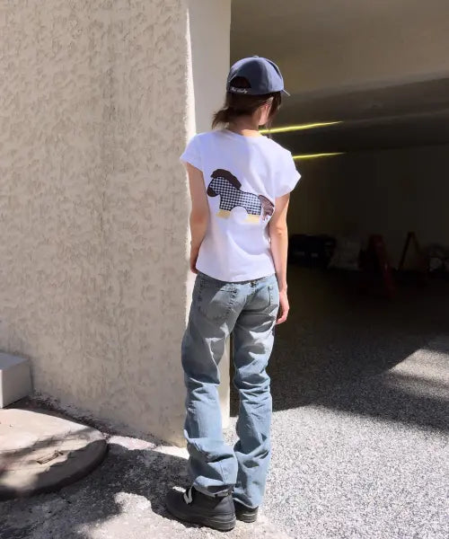 [TANSANMAGNESIUM] PONY Appliqué T-shirt (White) / 포니 아플리케 티셔츠 (화이트)