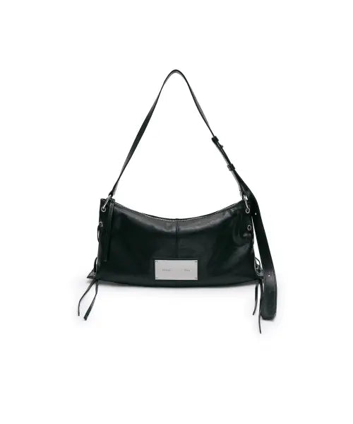 [MATIN KIM] EYELET SHIRRING SHOULDER BAG IN BLACK