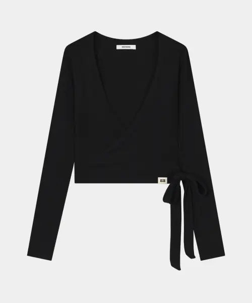 [KISYNING] Yoga Flow Wrap Cardigan (Black)
