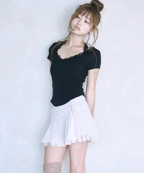 [REISE MIYA] LILY HALTERNECK LACE TOP [BLACK] / 릴리 홀터넥 레이스 탑 [BLACK]