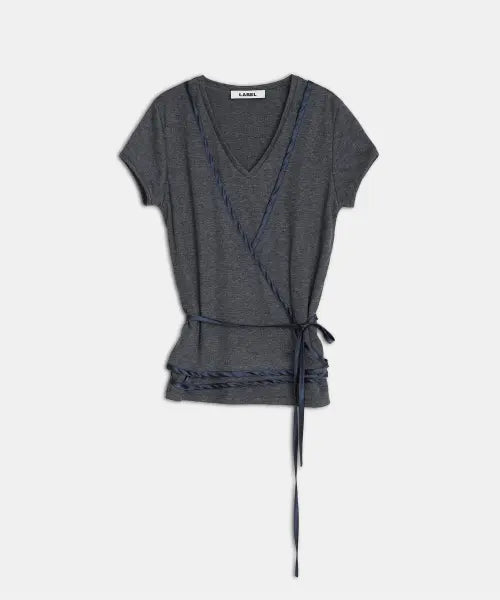 [LABELARCHIVE] W Aster veiled layer wrap top coal