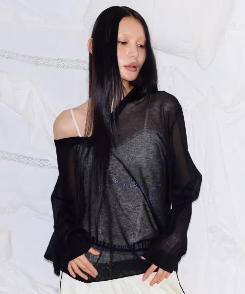 [THE MYSTERIOUS HOTEL] CHOKER SUMMER KNIT [BLACK]