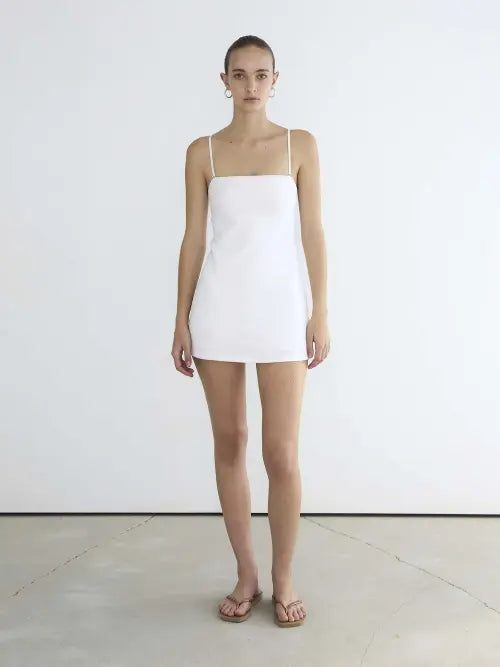 [AUBER] Ribbed One-Piece Swimsuit - White / Ribbed Onepiece Swimsuit - White